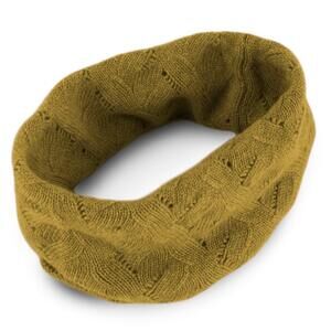8838 Ladies 100% Cashmere Infinity Scarf Snood- Mustard- Made
